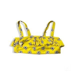 Gap Swim bikini top ruffle Tankini yellow paisley 18-24 month